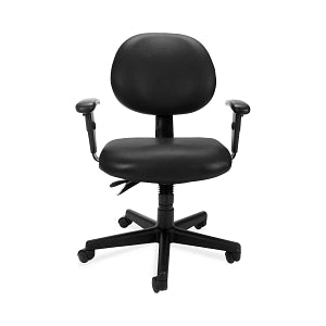 OFM Vinyl Ergonomic Mid-Back Task Chairs with Arms - Vinyl Ergonomic Mid-Back Task Chair with Arms, Black - 241-VAM-AA-606