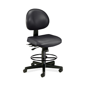 OFM Vinyl Ergonomic Armless Task Chairs with Drafting Kit - Vinyl Ergonomic Mid-Back Armless Task Chair with Drafting Kit, Black - 241-VAM-DK-606