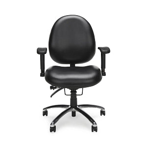 OFM 24/7 Vinyl Ergonomic Task Chairs with Arms - 24/7 Vinyl Ergonomic Task Chair with Arms, Black - 247-VAM-606