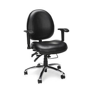 OFM 24/7 Vinyl Ergonomic Task Chairs with Arms - 24/7 Vinyl Ergonomic Task Chair with Arms, Black - 247-VAM-606