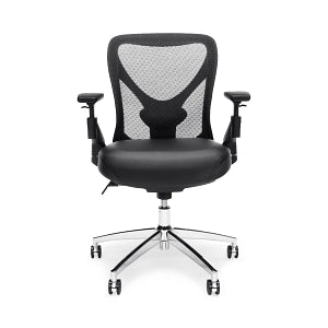 OFM 24/7 Vinyl Big & Tall Task Chair with Mesh Back - 24/7 Vinyl Big and Tall Task Chair with Mesh Back, Black - 257-VAM-BLK