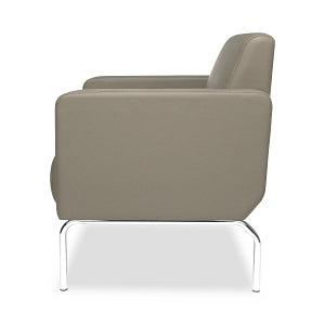 OFM Lounge Chair with Chrome Legs and Polyurethane Upholstery - Lounge Chair with Chrome Legs and Polyurethane Upholstery, Taupe - 3002-PU607