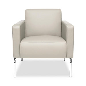 OFM Lounge Chair with Chrome Legs and Polyurethane Upholstery - Lounge Chair with Chrome Legs and Polyurethane Upholstery, Cream - 3002-PU609