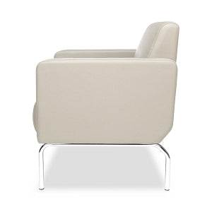 OFM Lounge Chair with Chrome Legs and Polyurethane Upholstery - Lounge Chair with Chrome Legs and Polyurethane Upholstery, Cream - 3002-PU609