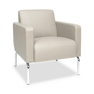 OFM Lounge Chair with Chrome Legs and Polyurethane Upholstery - Lounge Chair with Chrome Legs and Polyurethane Upholstery, Cream - 3002-PU609