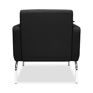 OFM Triumph Series Lounge Chair with Tablet Attachment - Triumph Series Lounge Chair with Tungsten-Tone Tablet Attachment and Chrome Legs, Black - 3002T-PU606-TG