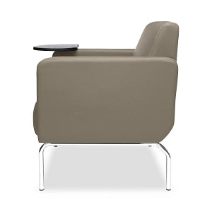 OFM Triumph Series Lounge Chair with Tablet Attachment - Triumph Series Lounge Chair with Tungsten-Tone Tablet Attachment and Chrome Legs, Taupe - 3002T-PU607-TG