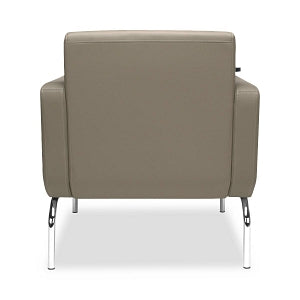 OFM Triumph Series Lounge Chair with Tablet Attachment - Triumph Series Lounge Chair with Tungsten-Tone Tablet Attachment and Chrome Legs, Taupe - 3002T-PU607-TG