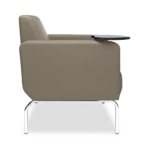 OFM Triumph Series Lounge Chair with Tablet Attachment - Triumph Series Lounge Chair with Tungsten-Tone Tablet Attachment and Chrome Legs, Taupe - 3002T-PU607-TG