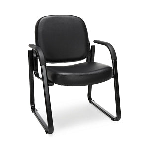 OFM 403 Vinyl Reception Chairs with Arms - Vinyl Reception Chair with Arms, Black - 403-VAM-606