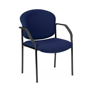 OFM 404 Stackable Fabric Reception Chairs with Arms - Stackable Fabric Reception Chair with Arms, Navy - 404-804