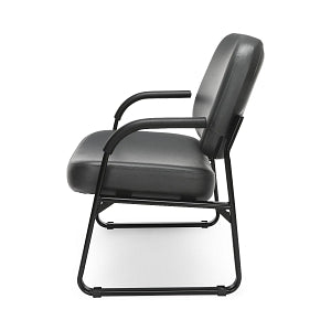 OFM 407 Vinyl Big and Tall Reception Chairs - Vinyl Big and Tall Reception Chair, Charcoal - 407-VAM-604