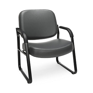 OFM 407 Vinyl Big and Tall Reception Chairs - Vinyl Big and Tall Reception Chair, Charcoal - 407-VAM-604