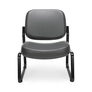 OFM 409 Vinyl Big & Tall Armless Reception Chairs - Vinyl Big and Tall Armless Reception Chair, Charcoal - 409-VAM-604