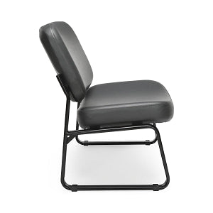 OFM 409 Vinyl Big & Tall Armless Reception Chairs - Vinyl Big and Tall Armless Reception Chair, Charcoal - 409-VAM-604