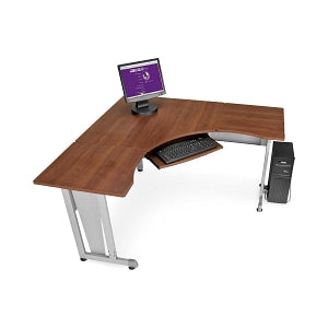 OFM L-Shaped Modular Desk - L-Shaped Modular Desk, Cherry, 58.75" W x 23.5" D x 29.5" H - 55196-CHY