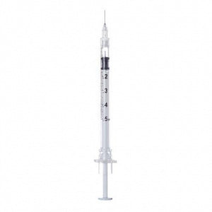 Sol-Millennium Medical Insulin Syringe with Retractable Needle - 0.5 cc Safety Insulin Syringe with 29G x 1/2" Needle - 100002IM