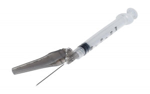 SOL-Millennium SOL-CARE Luer Lock Syringe w/Safety Needle - Safety Syringe,  Luer Lock, 3 mL, 21G x 1-1/2 Needle - 32115SN