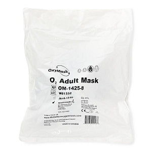 Southmedic Medline Exclusive - OxyMask Oxygen Masks - OxyMask Adult Oxygen Mask with 7' Universal Oxygen Tubing and Ear Elastics - OM-1425-8