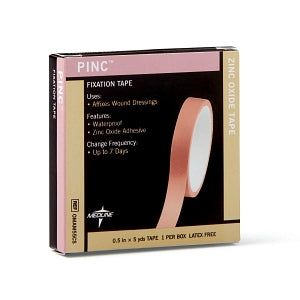 Medline Pinc Zinc Oxide Fixation Tape - Pinc Zinc Oxide Fixation Tape, 1/2" x 5 yd. - M55