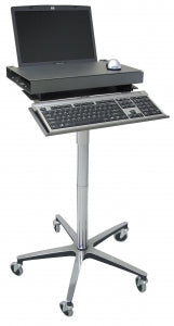 Omnimed Height-Adjustable Mobile Laptop Stands - Height-Adjustable Security Laptop Transport Stand, 18" W x 12" D x 31"-41" H - 350306