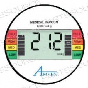 Ohio Medical / Amvex Vacuum Regulators - Amvex Vacuum Regulator, Digital Gauge for 0-300 mmHg with Lens - VR-DG-300MM