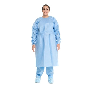 Halyard Health Tri-Layer AAMI3 Isolation Gowns - Isolation Gown with Full Back, Blue, Size XL - 54311