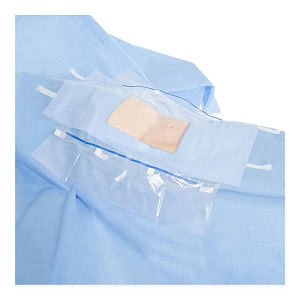 Halyard Laparoscopic / Cholecystectomy Drapes - Laparoscopic / Cholecystectomy Drapes with Hook-and-Loop Tube Holders and Line Control Pockets, 12" x 13" Abdominal Fenestration, Nonsterile, 74" x 76" x 120" - 79233