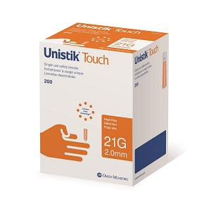 Owen Mumford Unistik 2 Safety Lancets - LANCET, SAFETY, 21G, 2.0MM, UNISTICK TOU - AT 1414