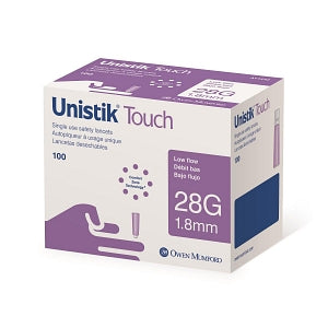 Owen Mumford Unistik 2 Safety Lancets - Unistik Touch Safety Lancet, 28G x 1.8 mm - AT 1442