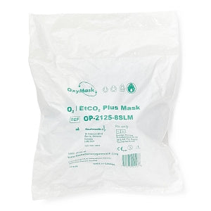 Southmedic Medline Exclusive - OxyMask EtCO2 Oxygen Masks - OxyMask EtCO2 Adult Plus Oxygen Mask with 7' Universal Oxygen Tubing and 8' Gas Sampling Line with Male Connector, Medline Exclusive - OP-2125-8SLM