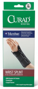 Medline CURAD Foam Wrist Splints with Aluminum Stay and Microban - CURAD 8" Wrist Splint with Microban, Left Wrist, Size L and XL - ORM19400LLD