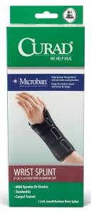 Medline CURAD Foam Wrist Splints with Aluminum Stay and Microban - CURAD 8" Wrist Splint with Microban, Left Wrist, Size S and M - ORM19400LSD