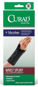 Medline CURAD Foam Wrist Splints with Aluminum Stay and Microban - CURAD 8" Wrist Splint with Microban, Right Wrist, Size L and XL - ORM19400RLD