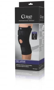 Medline CURAD Performance Hinged Knee Supports with U-Shaped Support - CURAD Knee Support, Neoprene, Hinged, U-shaped Support, Retail, Size 2XL, 18" - 20" - ORT232202XLD