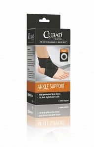 Medline CURAD Performance Series Figure 8 Elastic Ankle Wrap - CURAD Ankle Wrap, Figure 8, Elastic, Retail, Black, Size M, 8-1⁄2" - 9-1⁄2" - ORT26120MD