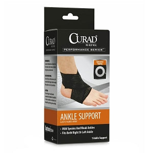 Medline CURAD Performance Series Figure 8 Elastic Ankle Wrap - CURAD Ankle Wrap, Figure 8, Elastic, Retail, Black, Size M, 8-1⁄2" - 9-1⁄2" - ORT26120MD