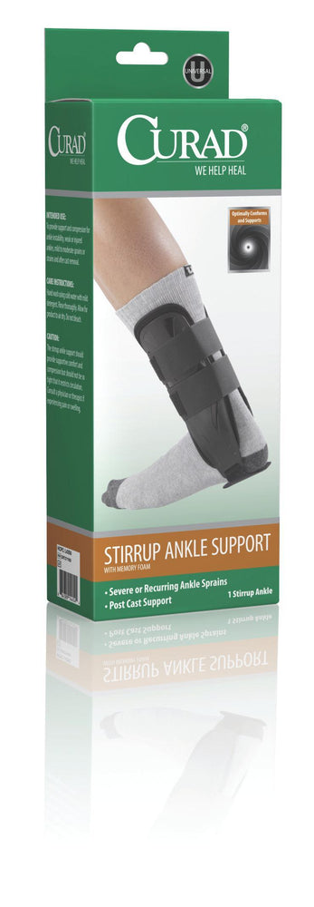 Medline CURAD Foam Stirrup Ankle Splints - SUPPORT, ANKLE, STIRRUP, RETAIL, BLK (CV - ORT27110D