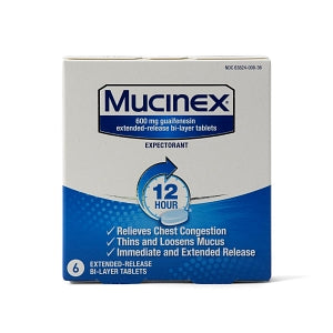 Reckitt Benckiser Inc Mucinex Tablets - Mucinex, 600 mg Extended Release Tablet, 6/Box - 63824-0008-36