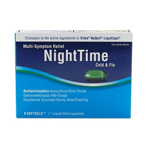 Geiss, Destin and Dunn Nighttime Cold and Flu Relief - Nighttime Cold and Flu Medicine, Softgels 8/Box - 000907