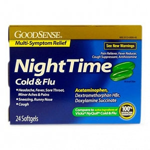 Geiss, Destin and Dunn Nighttime Cold and Flu Softgels - Nighttime Cold and Flu Softgels, 24/Box - 00113-0056-62