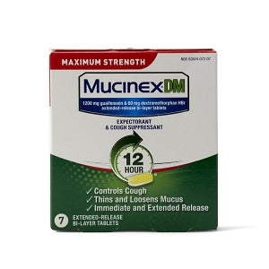 Reckitt Benckiser Inc. Mucinex DM Tablets - Mucinex DM, 1, 200 mg Guaifenesin + 60 mg Dextromethorphan Extended Release Tablet, 7/Box - 63824-0072-07