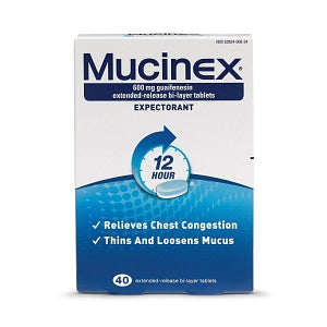 Reckitt Benckiser Inc Mucinex Tablets - Mucinex, 600 mg Extended Release Tablet, 40/Box - 63824-0008-34