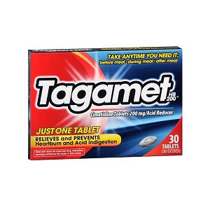 Medtech Products Inc Tagamet HB 200 Acid Reducer - Heart Burn Tablet, Tagamet, 200 mg, 30/Box - 63029-0222-01