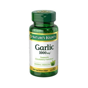 Nature's Bounty Garlic Oil Softgels - Garlic Oil Softgel, 1, 000 mg, 100/Bottle - 74312-0123-26