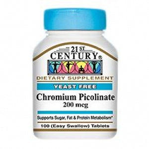 21ST Century Healthcare, Inc. Chromium Picolinate Tablets - Chromium Picolinate Table, 200 mcg, 100/Bottle - 40985-0213-68