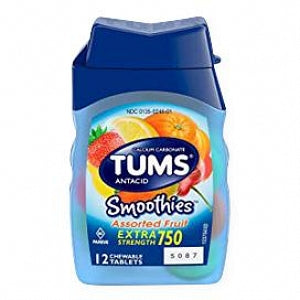 Glaxo Smithkline Plc TUMS Smoothies Antacid Tablets - TUMS Smoothies Antacid Tablets, Assorted Fruit Flavor, 12/Bag - 00135-0246-01