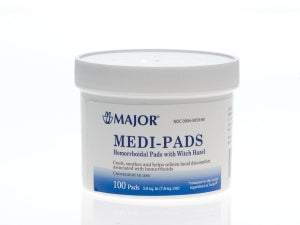 Major Pharmaceutical Hemorrhoidal Suppositories and Pads - Hemorrhoidal Pads, 50% Witch Hazel, 100/Jar - 00904-5059-60