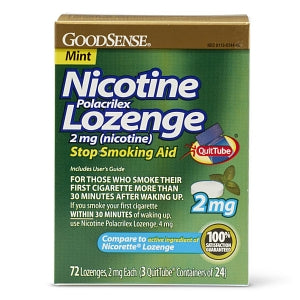 Geiss, Destin & Dunn GoodSense Nicotine Polacrilex Lozenges - Nicotine Lozenge, Mint, 2 mg, 72/Pack - 00113-0344-05