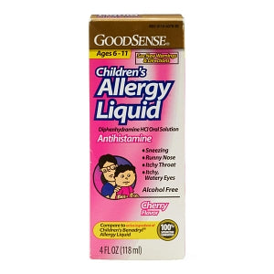 Geiss, Destin & Dunn Diphenhydramine HCI Oral Antihistamine - Diphenhydramine HCl Allergy Medication, 12.5 mg/5 mL, Cherry, 4 oz. - 00113-0379-26